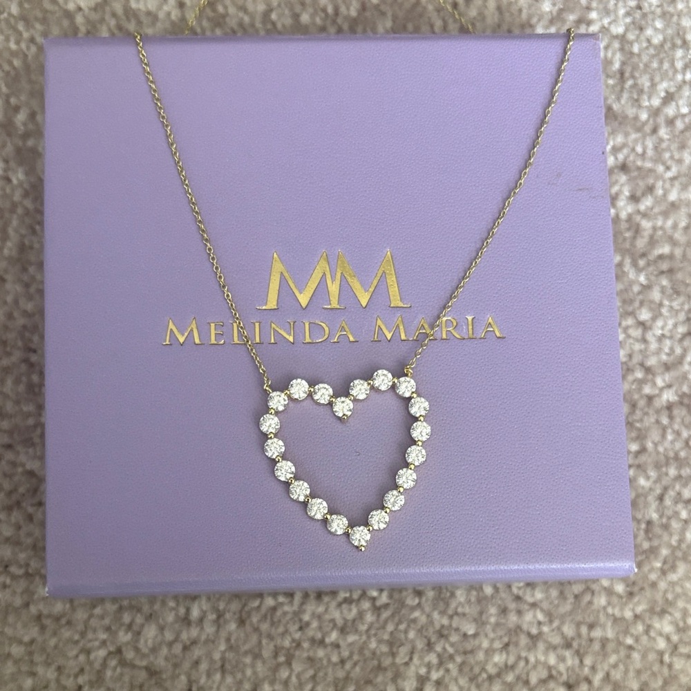 Melinda Maria She’s an Icon CZ Heart shaped necklace New w Box: perfect gift!